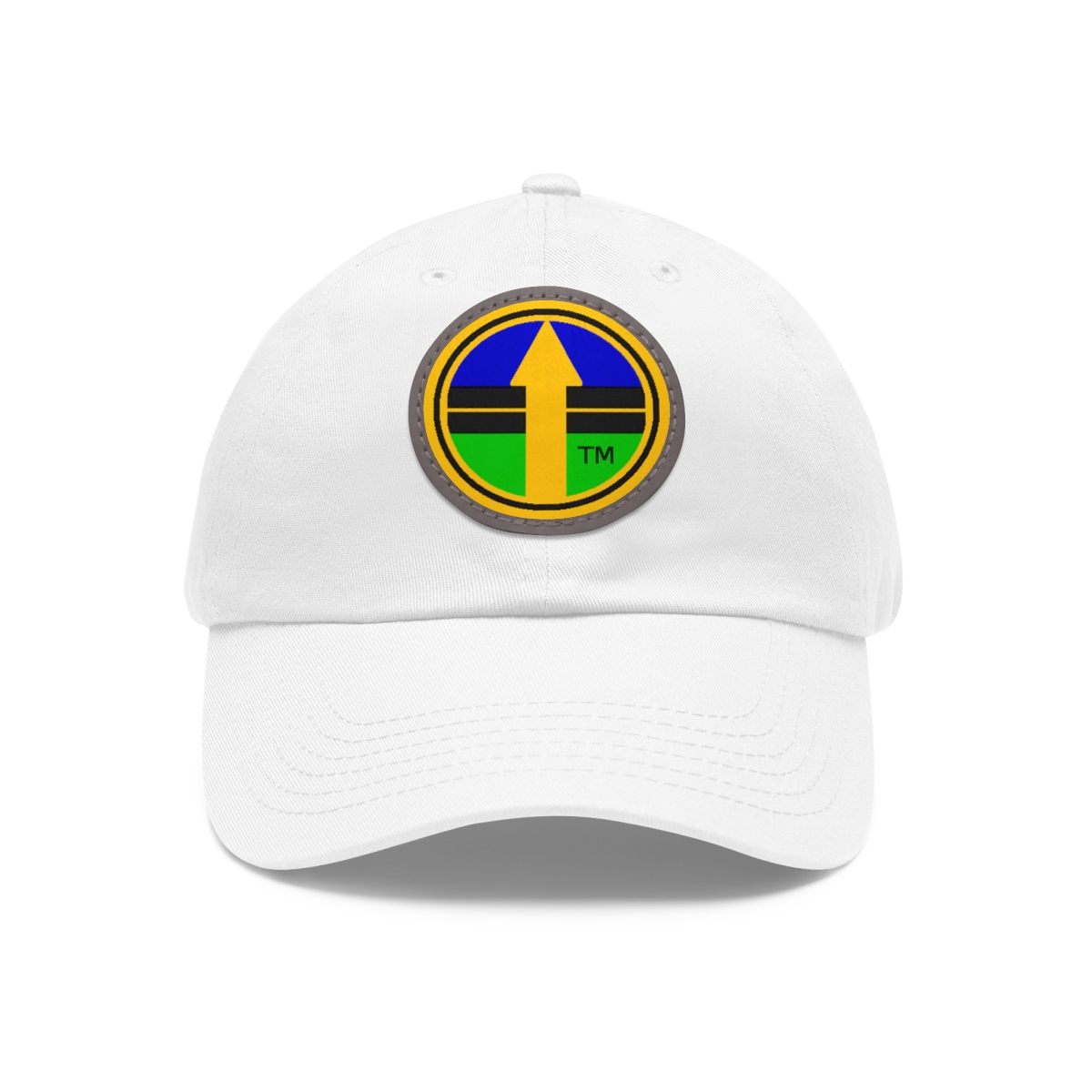 CrossingTheStreet.Art Colored Logo on Dad Hat with Leather Patch (Round)