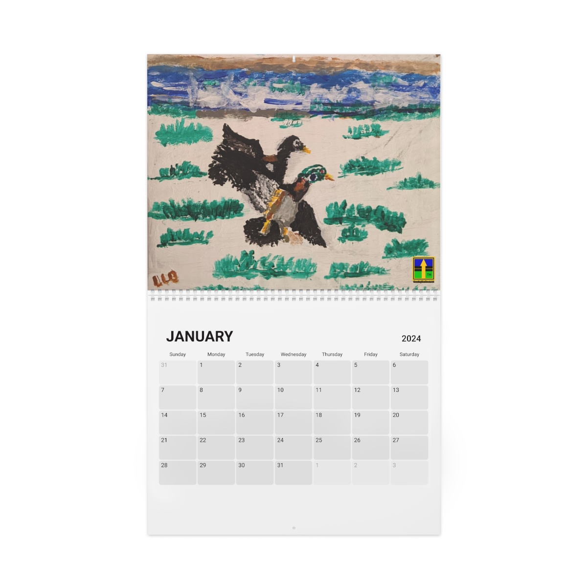 Artwork by L.L. Bailey on Calendar (2024)