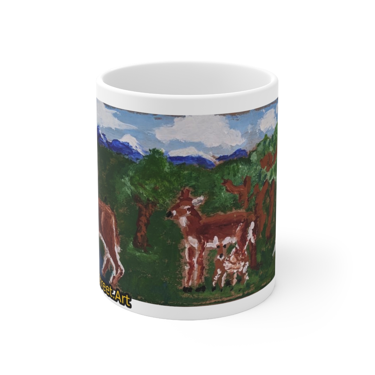 Deer Family by L.L. Bailey on Ceramic Mug 11oz
