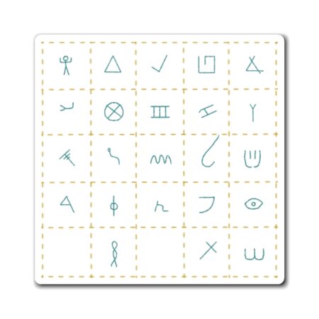 Pictographic Hebrew Magnet (Teal, Single)